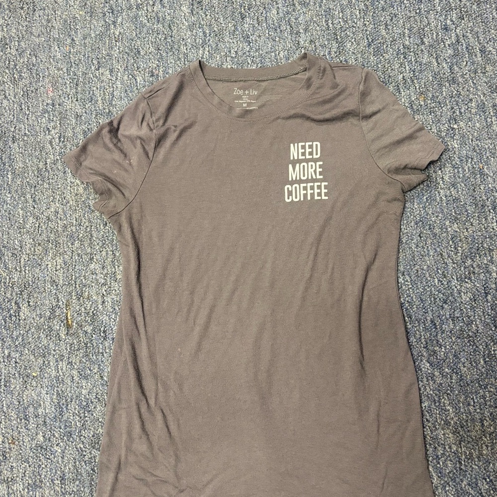 Zoe + Liv Brown Fitted Short Sleeve T-Shirt